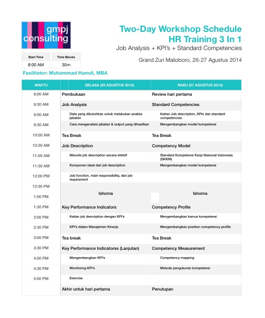 Jadwal Workshop HR Training 3 in&nbsp;1