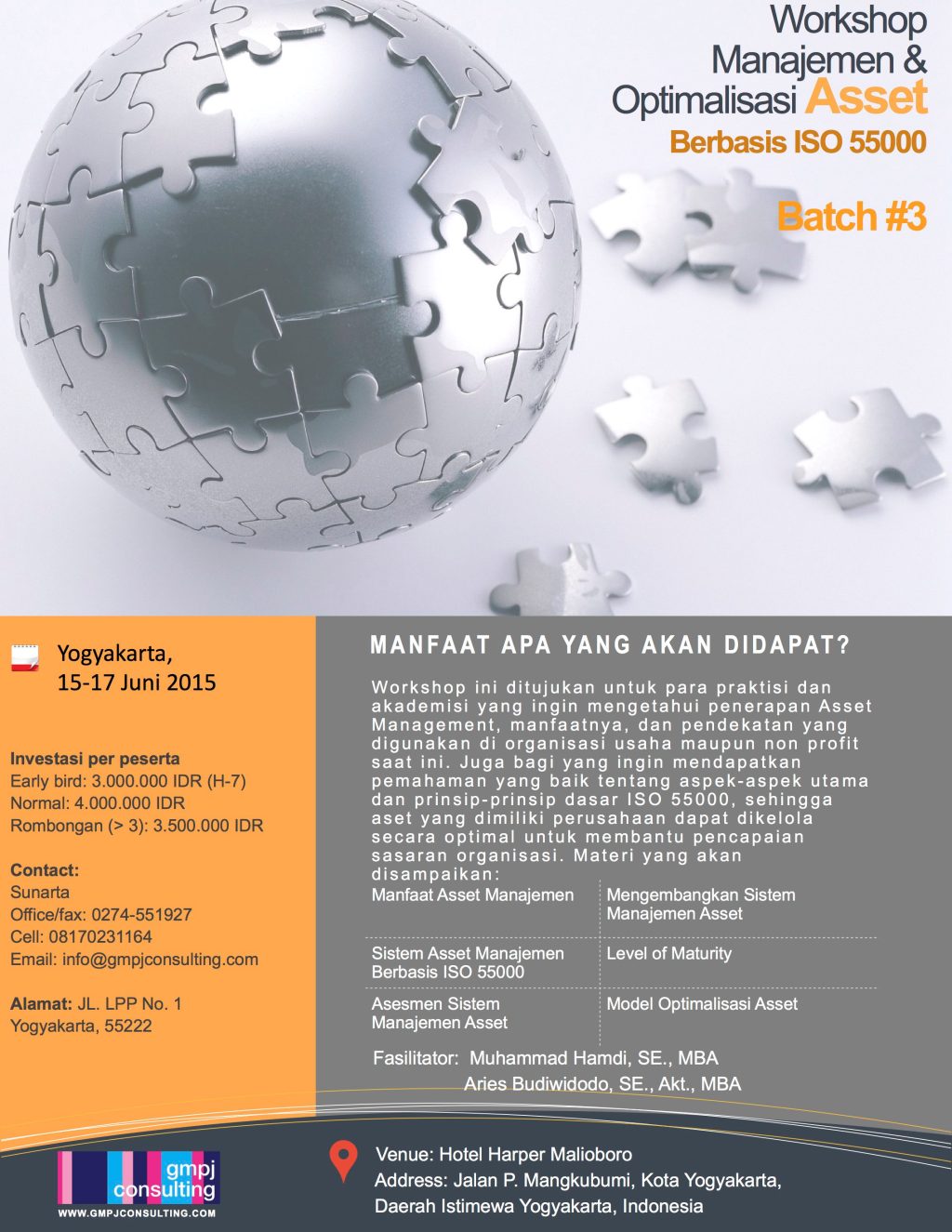 Workshop Manajemen dan Optimalisasi Aset Berbasis ISO 55000 Batch&nbsp;#3